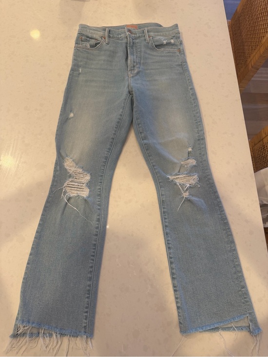 MOTHER Denim - MOTHER Light Blue Ripped Flare Jeans